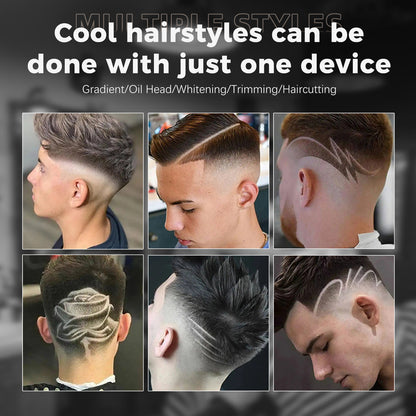 Pro Hair Trimmer – T-Shape Stainless Blade, 6800RPM Dual-Speed Motor