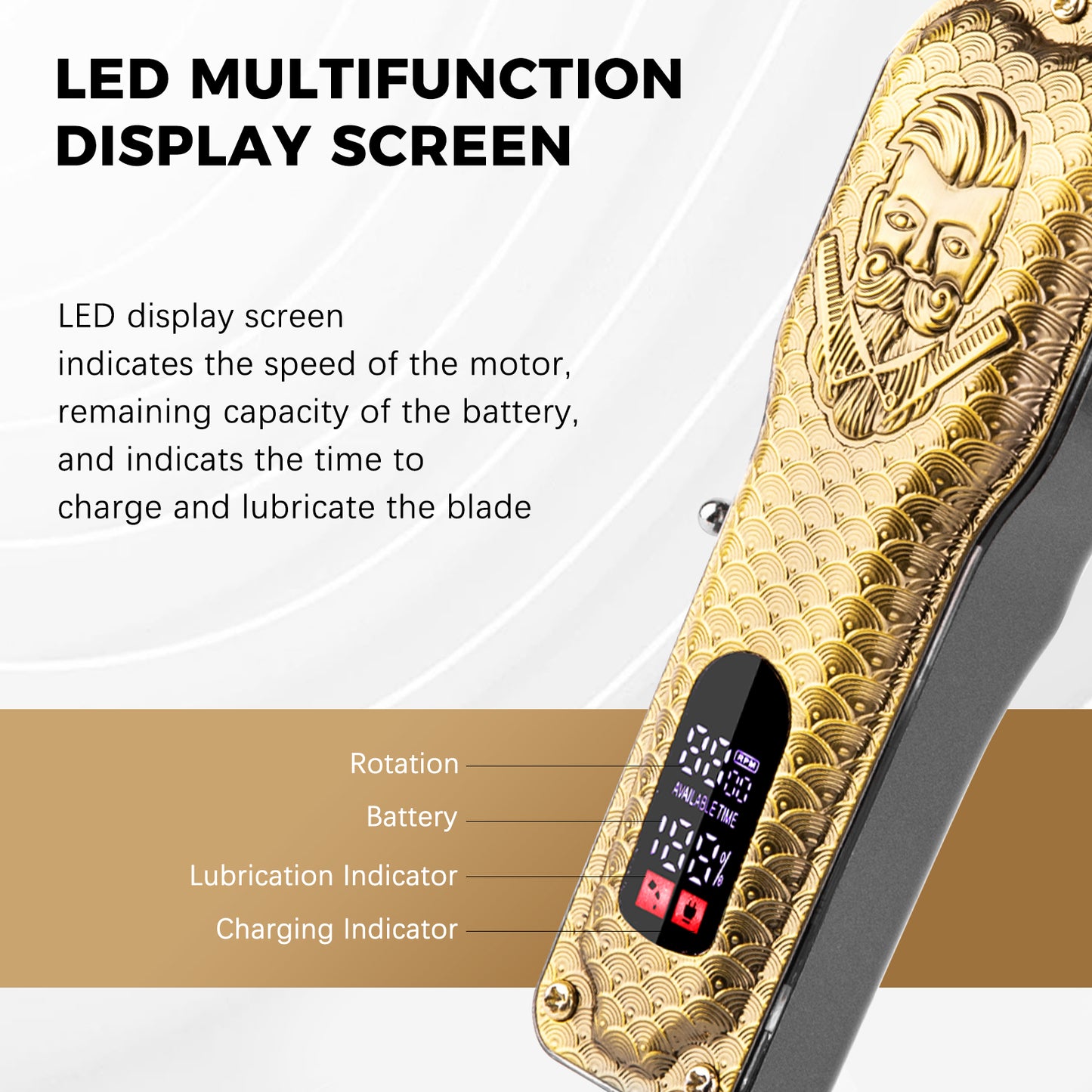 Pro Hair Clipper – Adjustable 45mm Stainless Blade, 6500RPM Motor