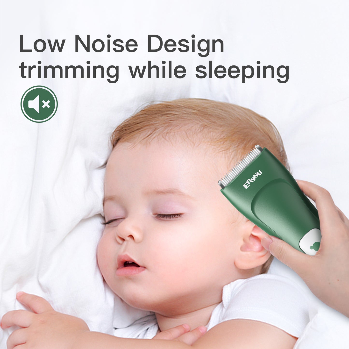 Baby Hair Clipper – Safe Ceramic Blade, Low Noise, LCD Display, IPX7 Waterproof