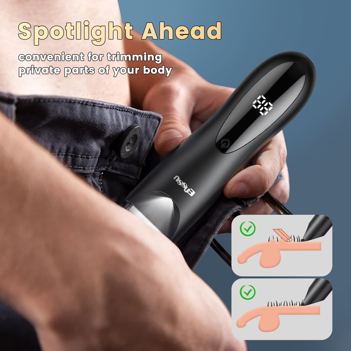 BLADELOCK™ Electric Hair Clipper – Safe Ceramic Blade with Spotlight