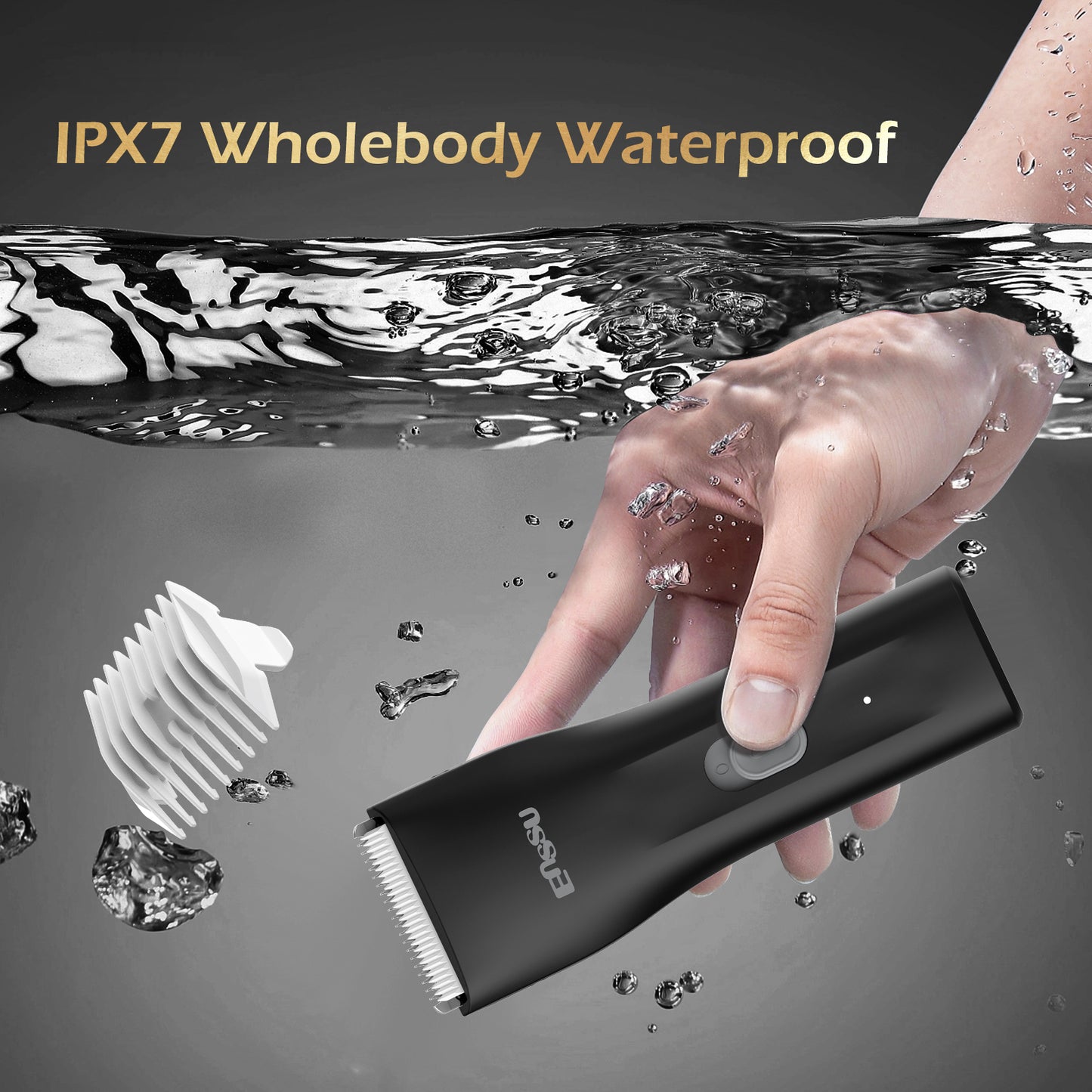 Mini Electric Hair Clipper – Black | IPX7 Waterproof with Ceramic Safe Blade