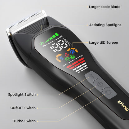 Professional Hair Trimmer – 50mm Blade 6500RPM Motor LCD Display