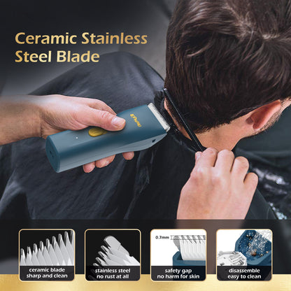 Mini Electric Hair Clipper – Blue | IPX7 Waterproof with Ceramic Safe Blade