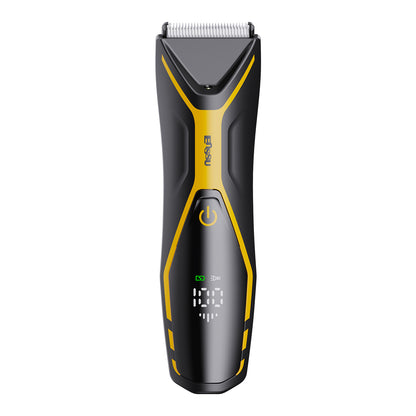 Men's Body Trimmer - Cut-Preventing Blade, IPX7 Waterproof, Spotlight, LCD Display & Dock