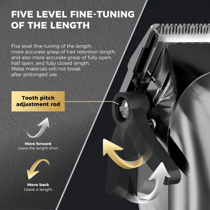 Pro Hair Clipper – Adjustable 45mm Stainless Blade, 6500RPM Motor