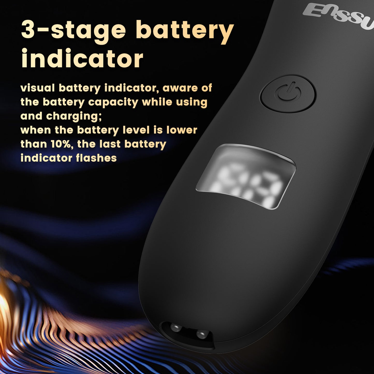 Men's Body Trimmer – Black Waterproof, Ceramic Blade For Groin & Body, LED Light, LCD Display & Dock