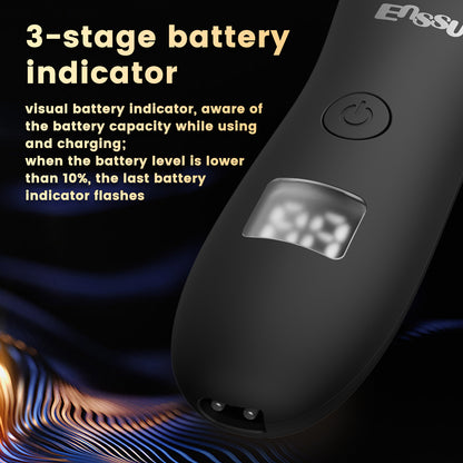 Men's Body Trimmer – Black Waterproof, Ceramic Blade For Groin & Body, LED Light, LCD Display & Dock