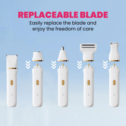 5-in-1 Women’s Body Hair Trimmer Set – Multi-Functional Grooming Kit (White)