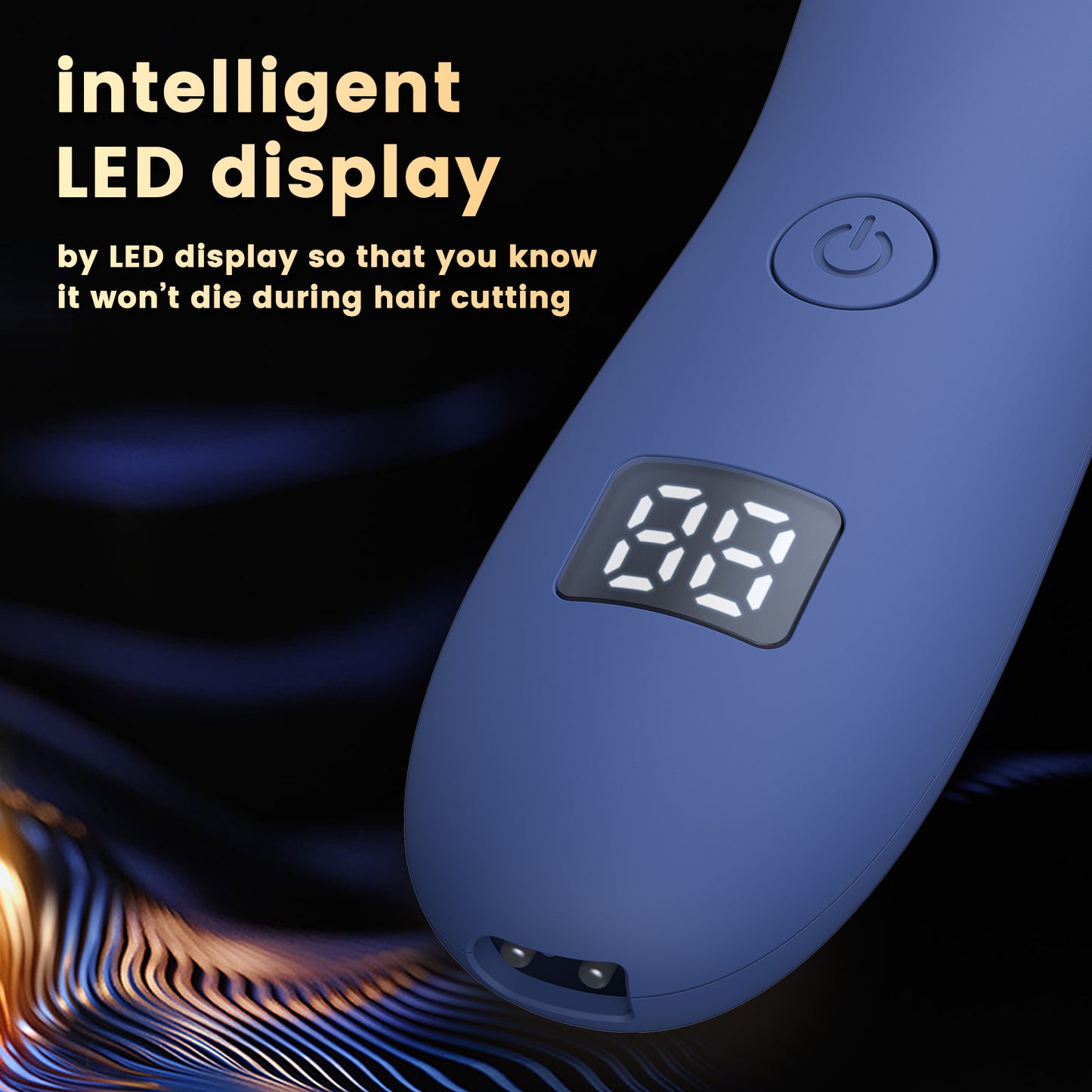 Men's Body Trimmer – Blue Waterproof, Ceramic Blade For Groin & Body, LED Light, LCD Display & Dock