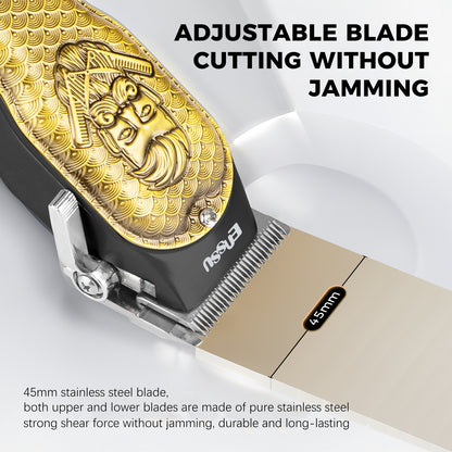 Pro Hair Clipper – Adjustable 45mm Stainless Blade, 6500RPM Motor