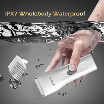 Mini Electric Hair Clipper – White | IPX7 Waterproof with Ceramic Safe Blade