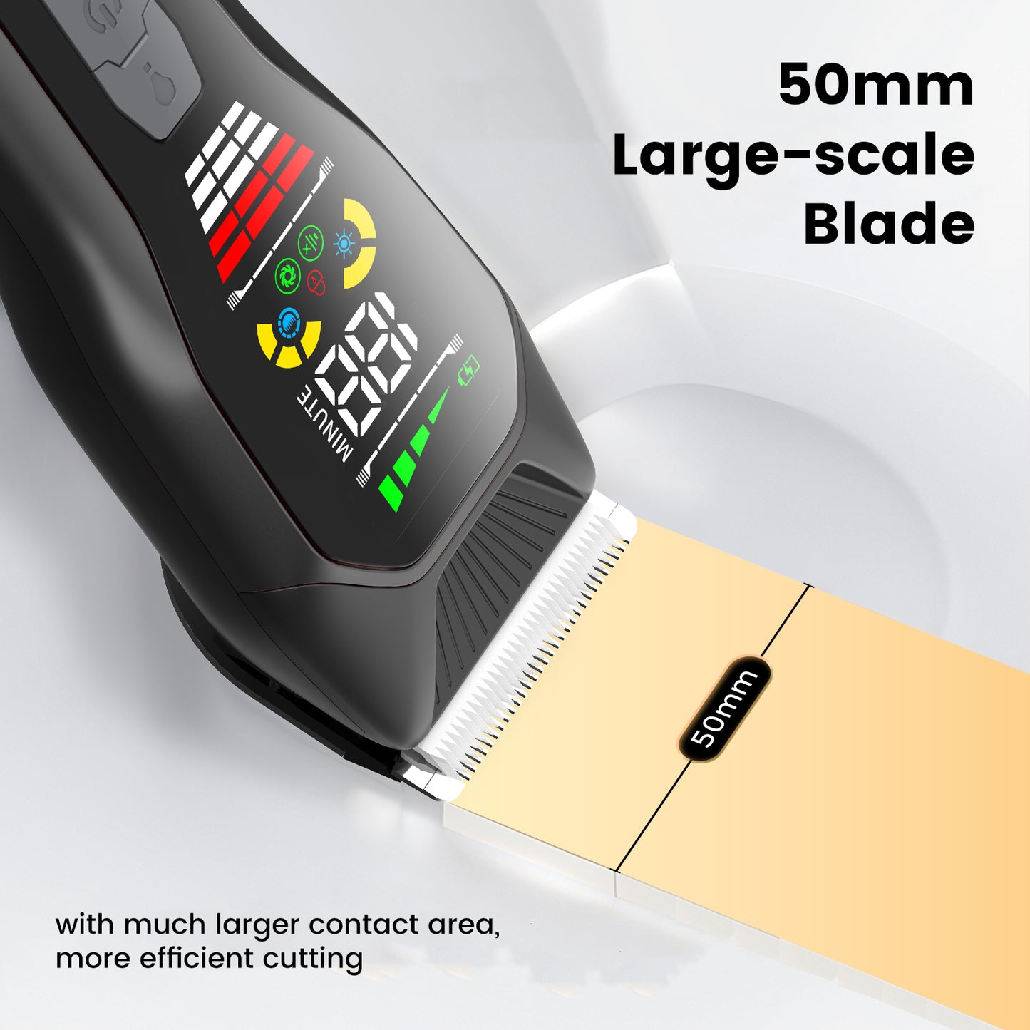 Professional Hair Trimmer – 50mm Blade 6500RPM Motor LCD Display