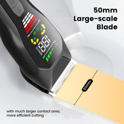 Professional Hair Trimmer – 50mm Blade 6500RPM Motor LCD Display