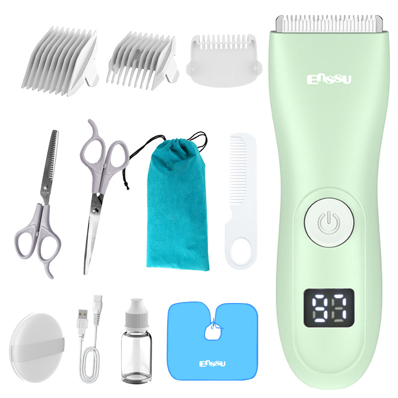 Baby Hair Clipper – Safe Ceramic Blade, Low Noise, LCD Display, IPX7 Waterproof