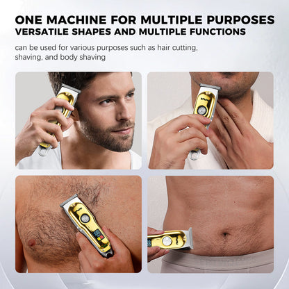 Pro Hair Trimmer – T-Shape Stainless Blade, 6800RPM Dual-Speed Motor