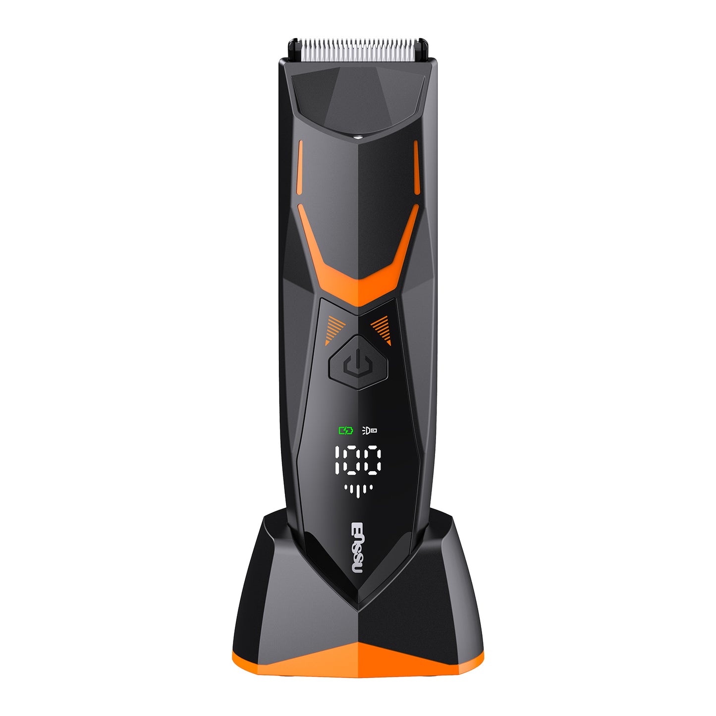 Men's Body Trimmer - Cut-Preventing Blade, IPX7 Waterproof, Spotlight, LCD Display & Dock
