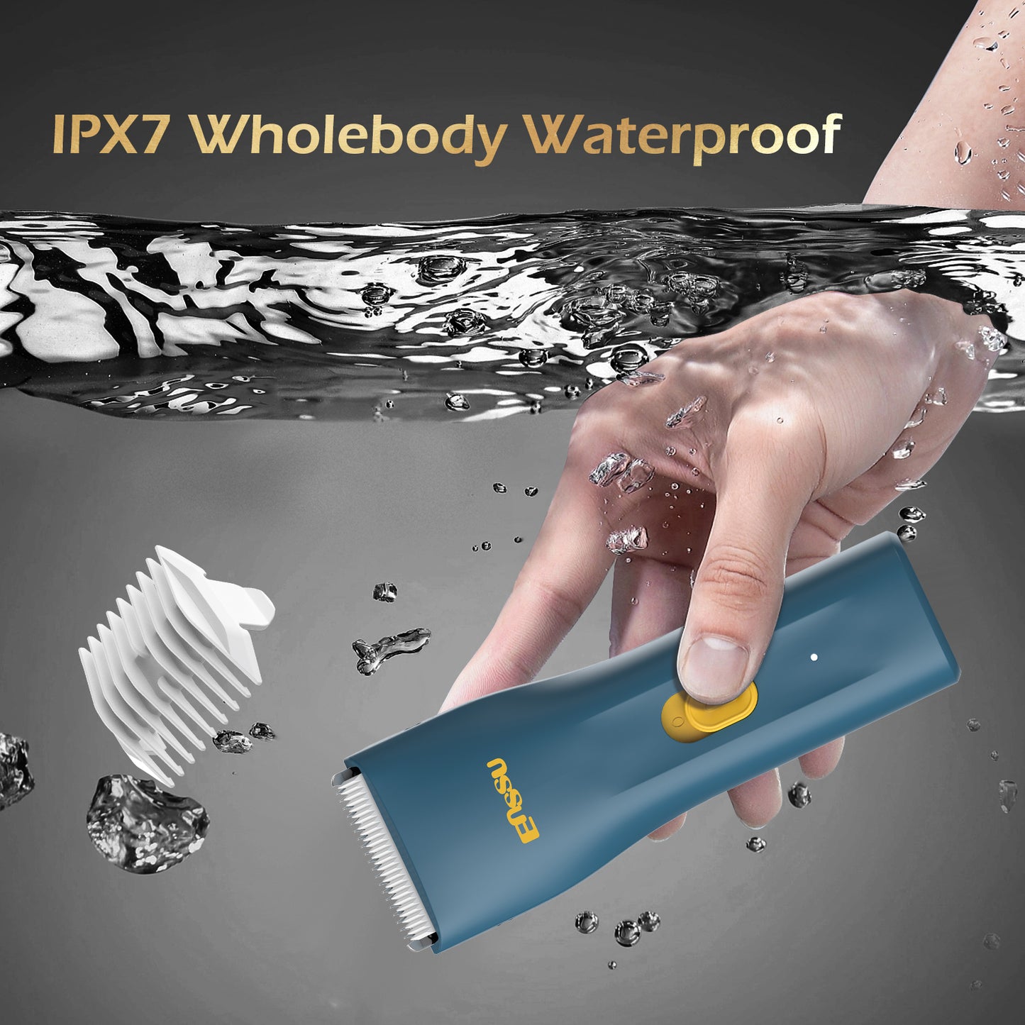 Mini Electric Hair Clipper – Blue | IPX7 Waterproof with Ceramic Safe Blade