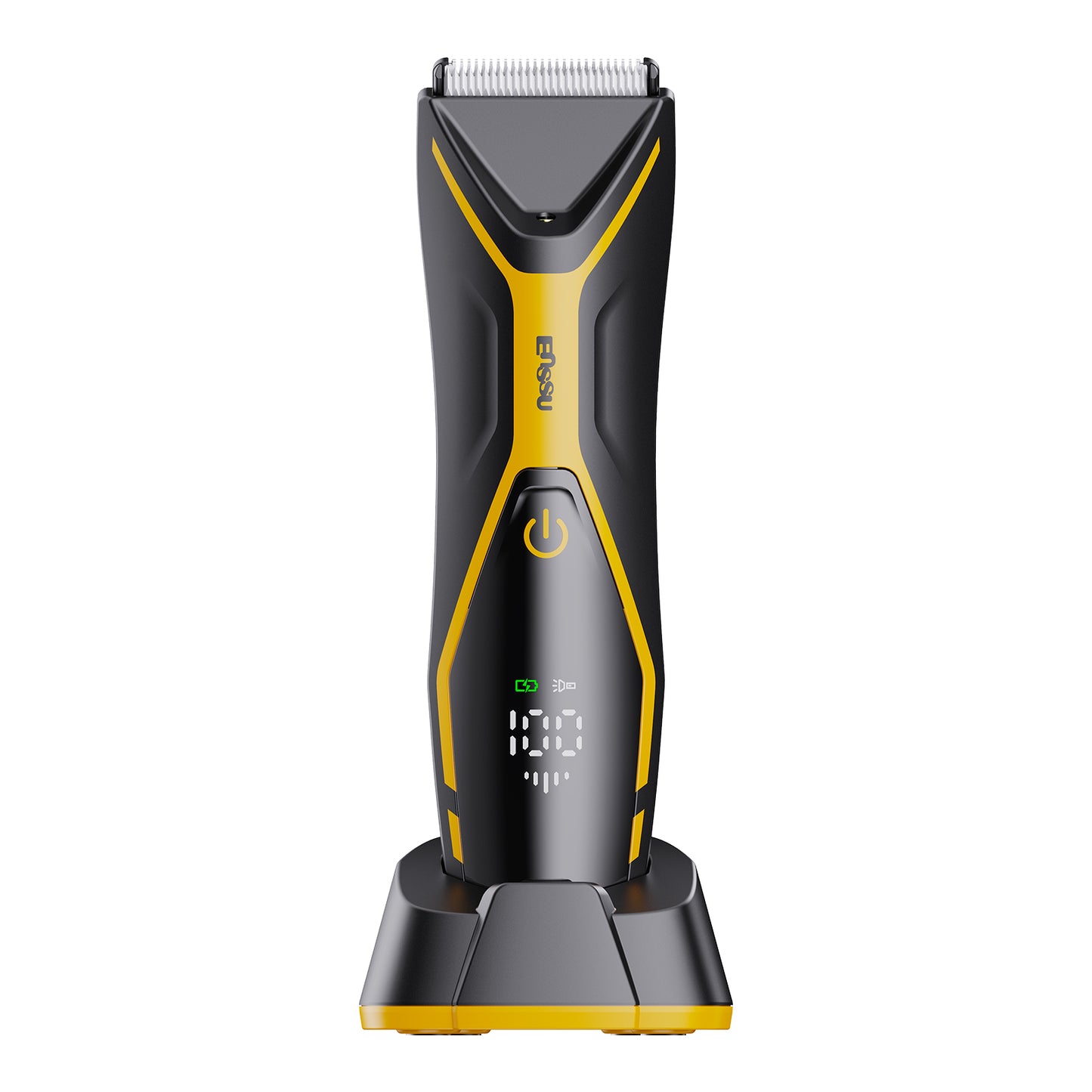 Men's Body Trimmer - Cut-Preventing Blade, IPX7 Waterproof, Spotlight, LCD Display & Dock