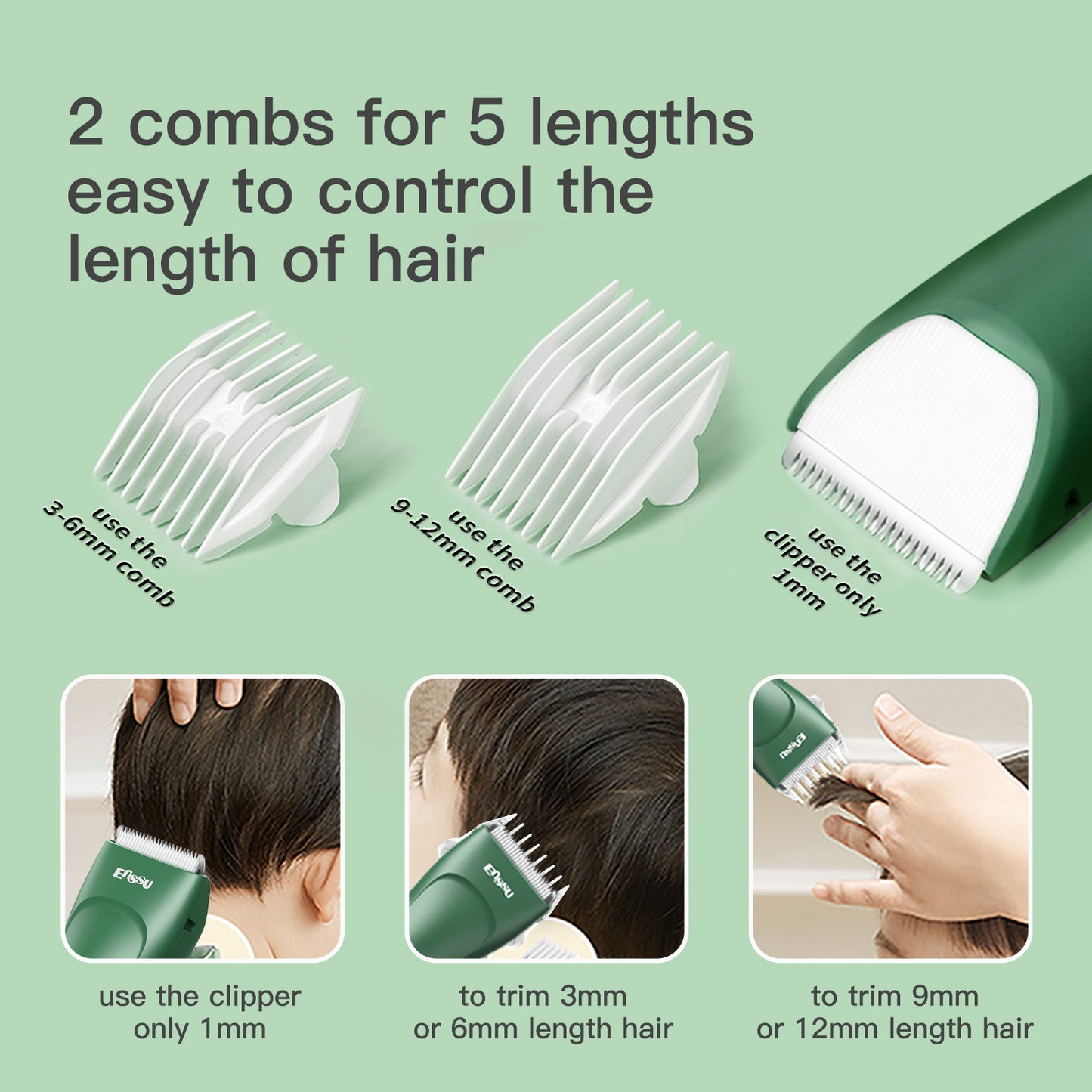 Baby Hair Clipper – Safe Ceramic Blade, Low Noise, LCD Display, IPX7 Waterproof