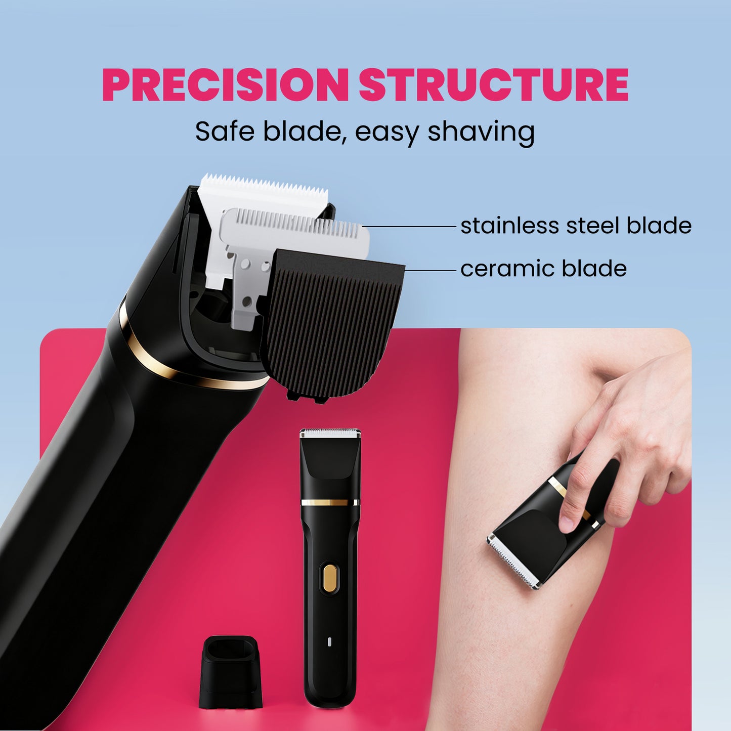 5-in-1 Women’s Body Hair Trimmer Set – Multi-Functional Grooming Kit (Black)