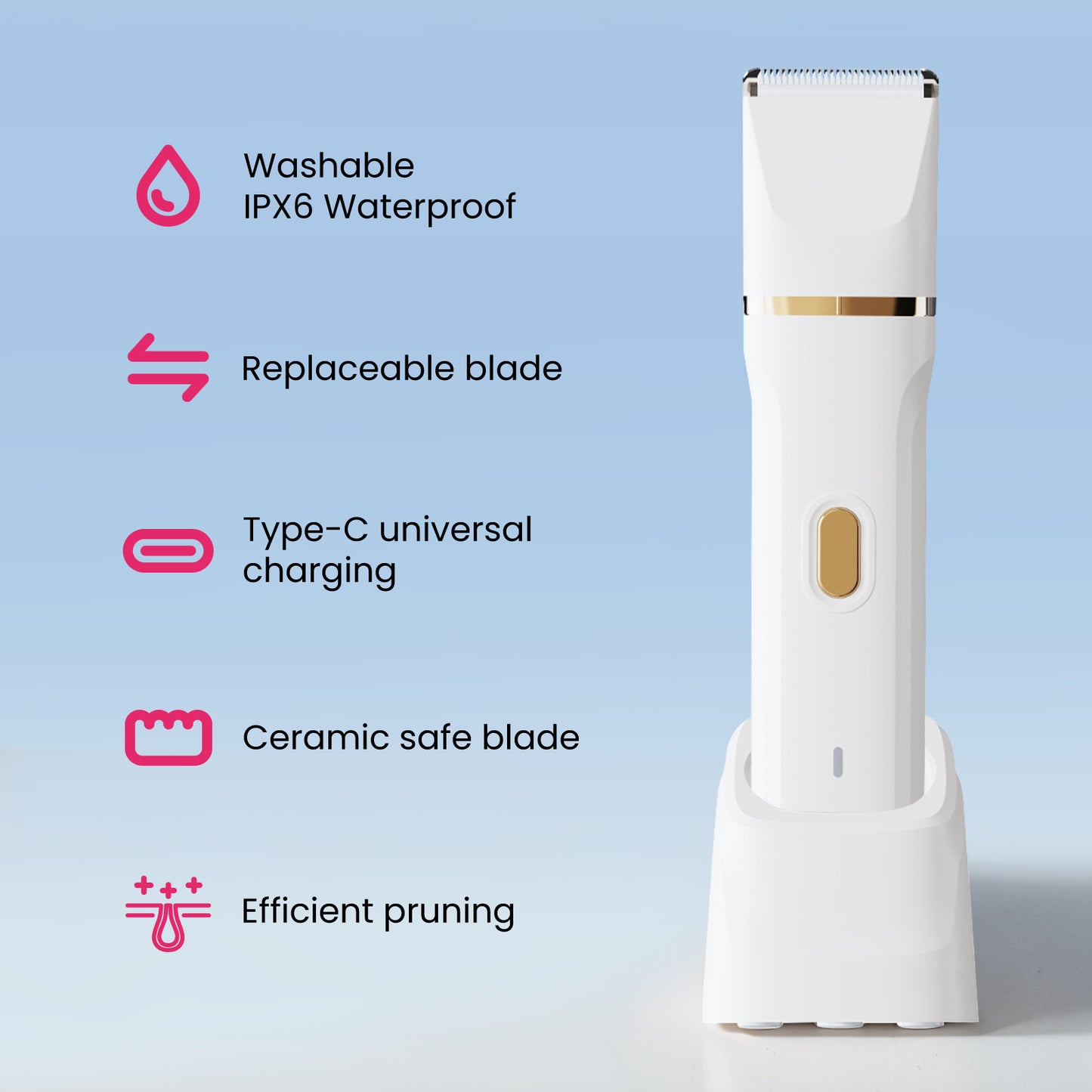 5-in-1 Women’s Body Hair Trimmer Set – Multi-Functional Grooming Kit (White)