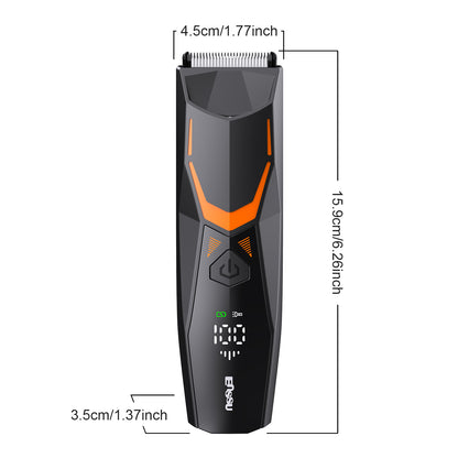 Men's Body Trimmer - Cut-Preventing Blade, IPX7 Waterproof, Spotlight, LCD Display & Dock