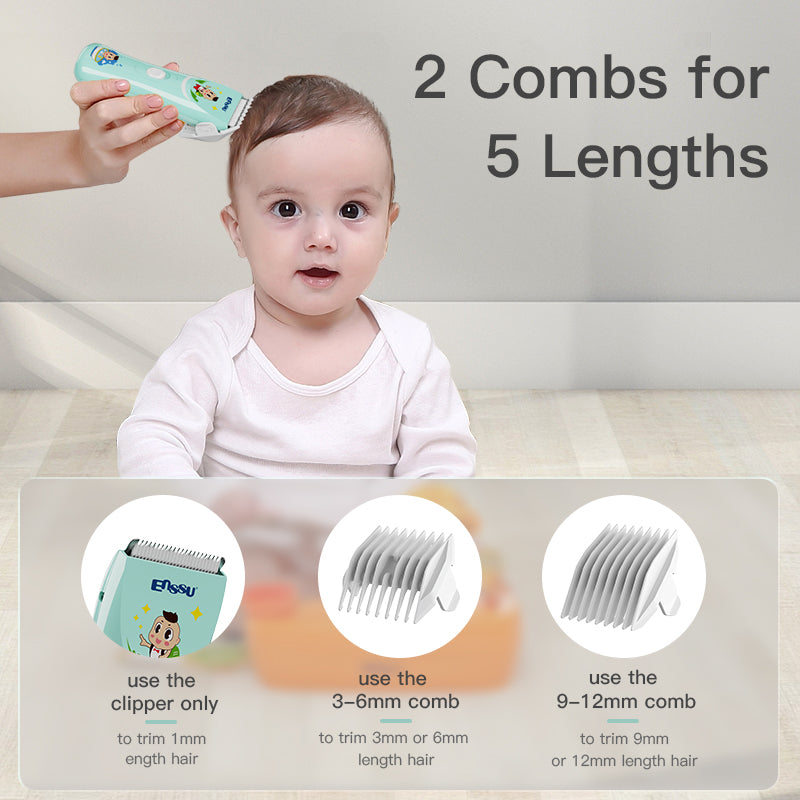 Baby Hair Clipper – Dense Ceramic Blade, Low Noise, IPX7 Waterproof
