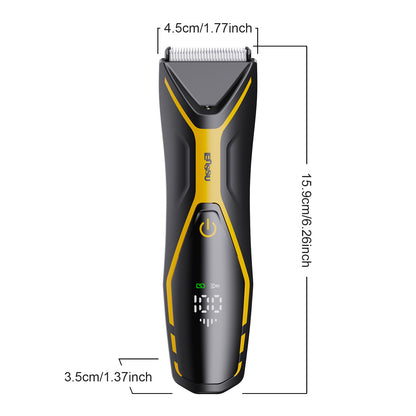 Men's Body Trimmer - Cut-Preventing Blade, IPX7 Waterproof, Spotlight, LCD Display & Dock