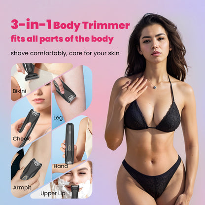 3-in-1 Women’s Electric Body Groomer – Multi-Functional Hair Trimmer Kit