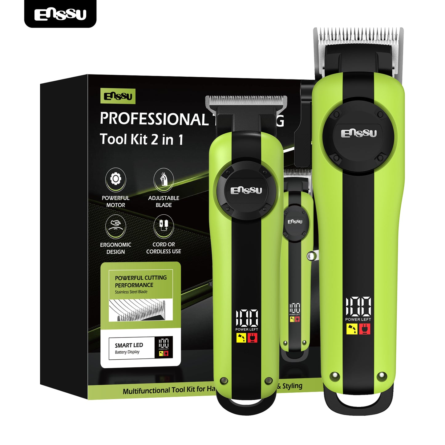 2-in-1 Professional Hair Trimmer Kit – Electric Clipper Grooming Set