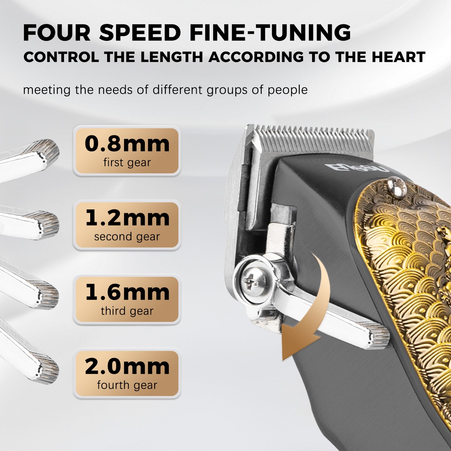 Pro Hair Clipper – Adjustable 45mm Stainless Blade, 6500RPM Motor