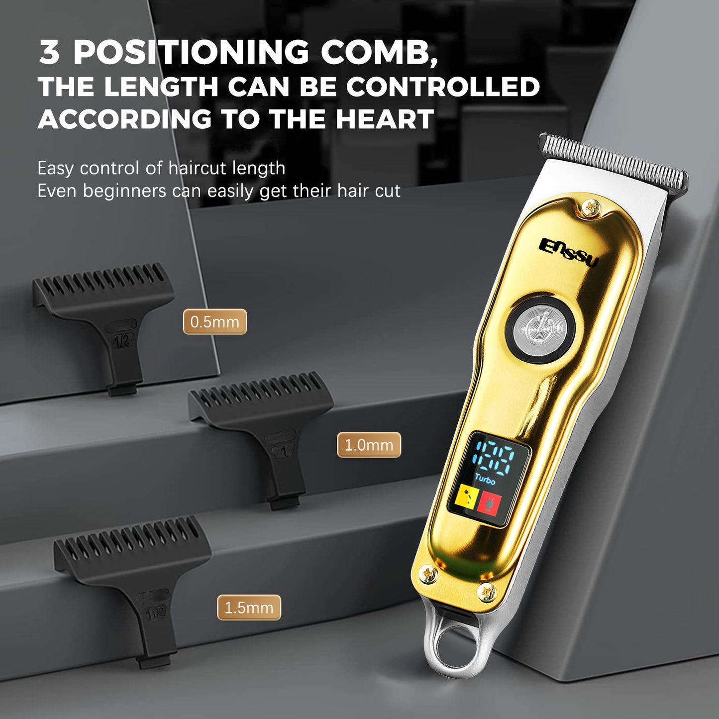 Pro Hair Trimmer – T-Shape Stainless Blade, 6800RPM Dual-Speed Motor
