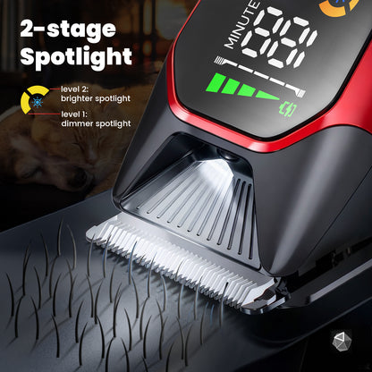 Professional Pet Hair Clipper – 50mm Wide Blade, 6500RPM Powerful Motor, Large LCD Display, Skin-Safe Design