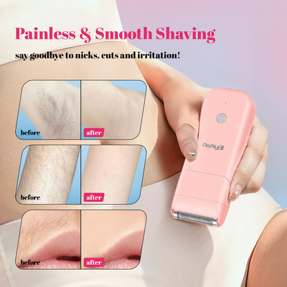 2-in-1 Waterproof Bikini Trimmer for Women – Dual Ceramic Blades & Spotlight