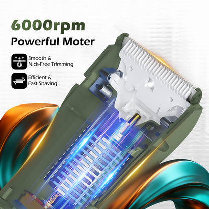 2-in-1 Pro Green Trimmer – Digital Display, Charging Base, IPX7 Waterproof