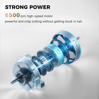 Pro Hair Clipper – Adjustable 45mm Stainless Blade, 6500RPM Motor